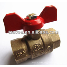forged NPT full port brass ball valve with butterfly red handle CSA FM UL IAPMO